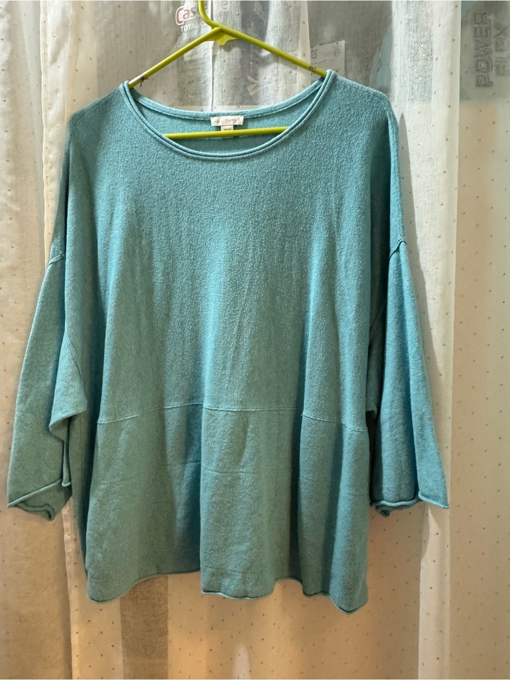 Light Teal Women’s Relaxed Peplum Top